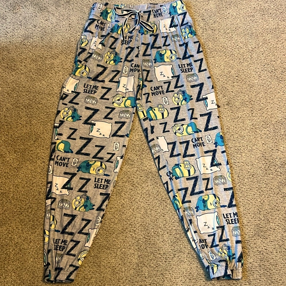 Minions PJ pants ;Women’s small; light gray; good condition